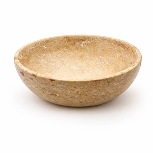 Premium Natural Travertine <b>Marble</b> Bowl With Timeless Elegant Design For Home Decoration And Dining <b>Table</b> Display - Product Image 1