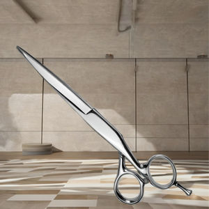 Ciseaux de coiffure haut de gamme pour droitiers, en acier inoxydable japonais, lame incurvée, manche aiguisé, modèle de marque personnalisé de Taïwan - Product Image 1