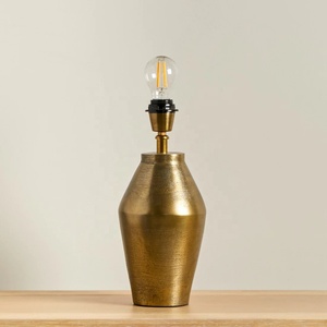 Golden Vessel Metal Table Lamp with Sculpted Iron Base Premium Fabric <b>Shade</b> Warm Ambient <b>Lighting</b> for Elegant Interiors - Product Image 3