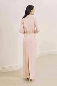 Falda Larga para Mujer, Cintura Alta, Color Marfil, Nuevo Diseño Elegante/Oficina/Dama/Clásico Suave - Falda Larga de Seda Suave KV70 - Product Image 5