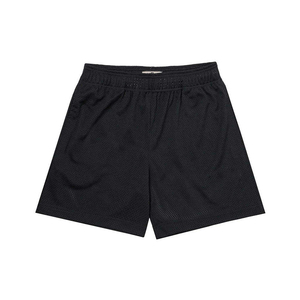 Shorts de sport décontractés pour hommes, noirs, en mesh, avec logo sur le devant, éco-responsables, taille élastique, respirants - Product Image 1