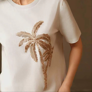 Nueva Blusa de Moda de Manga Larga con Cuello de Muñeca con Volantes y Pedrería, Camisa Holgada de Color Sólido para Primavera y Otoño para Mujer, 5 Piezas - Product Image 1