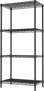 Étagère de rangement en métal noir à 4 niveaux, réglable, pour cuisine, articles ménagers, organisateur de cuisine - Product Image 2