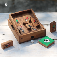 Juego de Fútbol de Madera Estilo Klotski, Rompecabezas de Bloques Deslizantes, Juguete Educativo Deportivo para Familias, Edades 8+, Ecológico y No Tóxico