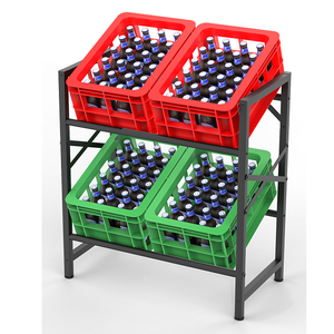 New <b>Crates</b> Metal Drinks <b>Crate</b> Rack Top Freestanding Drink <b>Crate</b> Holder for Space Saving Mail Order Packing - Product Image 3