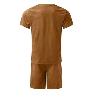 Ensemble de survêtement vintage surdimensionné personnalisé pour homme, t-shirt et short extensibles, 2 pièces, pour l'été - Product Image 4