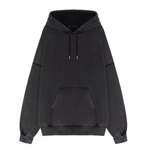 Wholesale Winter Vintage Acid <b>Wash</b> 100% Cotton Digital Anti-Shrink Hoodie Men Heavyweight Blank Oversized Sweatshirt Drop - Product Image 2