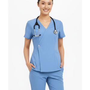 Uniforme Médico Profesional Unisex con Cierre Lateral, Conjunto de Uniformes Modernos para Hospital, Enfermeras y Clínicas, Spandex/Algodón - Product Image 1