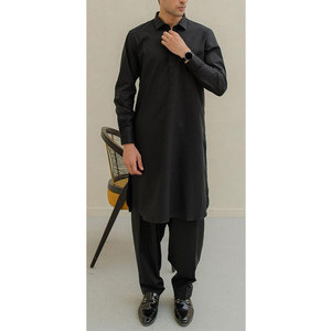 Ensemble Kurta pour homme à col rabattu, design ODM, dernière mode, tenue de mariage et de fête, pantalon Shalwar, costume 2 pièces, Bandhgala respirant - Product Image 1