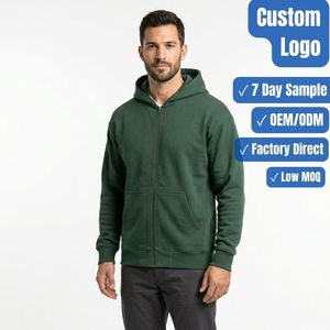 Men's Oversized Full <b>Zip</b> Hoodie Custom Streetwear OEM ODM Private Label Clothing Manufacturer - Product Image 1