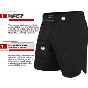 Shorts MMA durables avec tissu extensible respirant à séchage rapide pour une mobilité accrue lors de l'entraînement et du fitness - Product Image 3