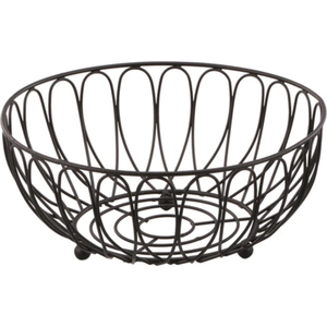 Modern Black Metal <b>Wire</b> Fruit Bowl Round Floral Pattern Decorative Fruit <b>Basket</b> <b>for</b> Kitchen & Dining Table <b>Storage</b> Organizer - Product Image 1