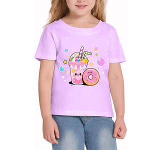 Camiseta de Jersey para Bebés Niñas de Año Nuevo, 100% Algodón, Manga Corta, Transpirable, de Secado Rápido, Ecológica, Moderna e Informal - Product Image 2