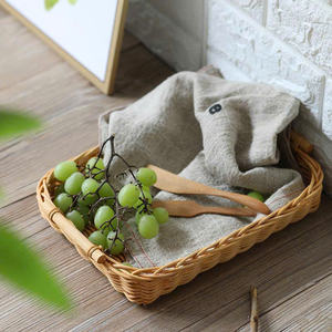 2025 élégant panier de rangement tissé en rotin naturel et bambou pour les restaurants à la maison pour les présentations de fruits de gâteau de collation - Product Image 2