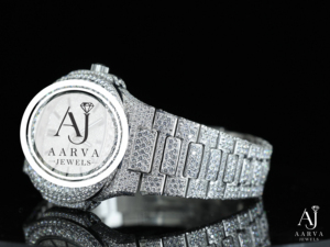 AARVA JEWELS นาฬิกาเพชรผู้หญิงสแตนเลสสตีล 30 มม. อะนาล็อกควอตซ์หน้าปัดคริสตัลแซฟไฟร์ 3BAR กันน้ำอัตโนมัติวันที่ - Product Image 1