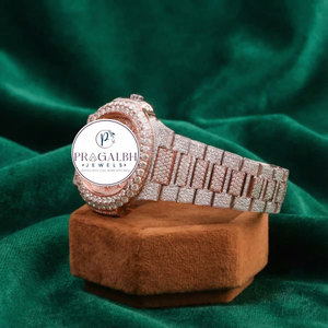 Reloj de Moda Pragalbh Jewels con Movimiento Ronda de 22 mm, Correa de Lujo con Incrustaciones de Diamantes, Automático, de Cuarzo, de Acero Inoxidable para Hombre - Product Image 2
