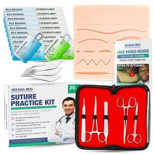Kit d'entraînement à la suture manuelle pour étudiants en médecine, instruments chirurgicaux réutilisables en acier inoxydable, set de suture CE par Dentavex - Product Image 1