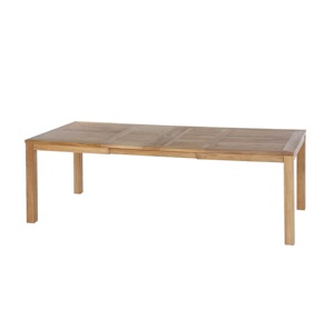 Table à manger extensible en bois massif moderne, rectangulaire, pour extérieur, jardin, patio, usage domestique, 8 places, imperméable, durable - Product Image 1