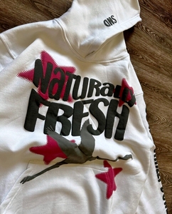 Sweat à capuche épais 100% coton pour hommes 400gsm épais éponge double couche pour l'hiver brodé avec impression numérique surdimensionné - Product Image 3