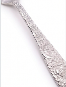 Elegant Silver Plated Flatware Set With Floral Handle <b>Knife</b> <b>Fork</b> Spoon Rust Resistant For Wedding Use <b>And</b> Tableware Use - Product Image 2