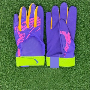 Gants de frappe de baseball professionnels à adhérence supérieure, couleur violette, paume en silicone, dos respirant en spandex, vente en gros USA Europe, tendance - Product Image 1