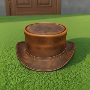 Chapeau haut de forme en cuir marron vieilli fait main, style steampunk victorien et cowboy, qualité supérieure, très demandé - Product Image 2