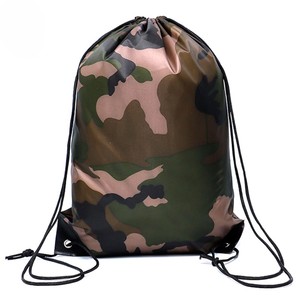 Camouflage <b>Drawstring</b> <b>Backpack</b> Polyester Portable Sport Bag for Outdoor Use Wholesale Pack OEM Supplier - Product Image 6
