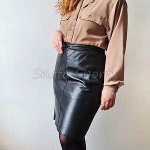 Falda de cuero para mujer al por mayor, falda de cuero con logo personalizado, falda de cuero de talla grande para mujer a bajo precio - Product Image 4