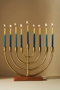 Ménorah Hanouka moderne en résine à 9 branches, porte-bougie noir décoratif, Judaica juive, décoration de maison pour les fêtes, cadeau - Product Image 2