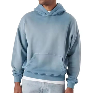 Sweat à capuche homme hiver, prix abordable, haute qualité, effet délavé, polyester/coton, polaire, séchage rapide, respirant - Product Image 5