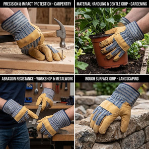 Premium Quality Durable Cowhide Grain Leather Rubberized Cuff Heat Resistance Canadian <b>Rigger</b> Working <b>Gloves</b> Industrial - Product Image 5