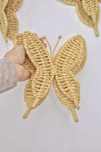 Top Selling Wholesale Handcrafted Rattan Flying Bird <b>Wall</b> Art <b>Hanging</b> Decor Set For Home Hotel <b>Nursery</b> Kids Room Decor - Product Image 6