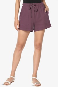 New Arrival Customized Colors Summer Regular Fit <b>Women</b> Casual <b>Shorts</b> Breathable Elastic Waist Quick Dry Eco-Friendly High - Product Image 6