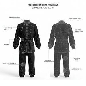 Uniforme de Kung Fu Personalizado con Pedrería en Toda la Superficie para Adultos y Niños, Logotipo Personalizado, Uniforme de Artes Marciales, Tai Chi, Karate - Product Image 2