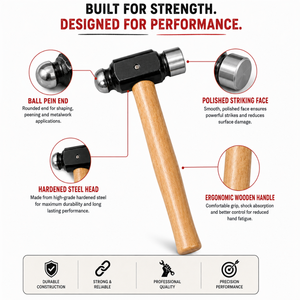 Professional Steel <b>Ball</b> Peen Hammer for Jewelry Making Metal Shaping Rolling Making Stamping Artisan DIY Craft - Product Image 5
