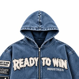 Pull à capuche surdimensionné pour homme Ready to Win Industries, en jersey imperméable, écologique, respirant, avec poche en coton, idéal pour l'hiver - Product Image 4