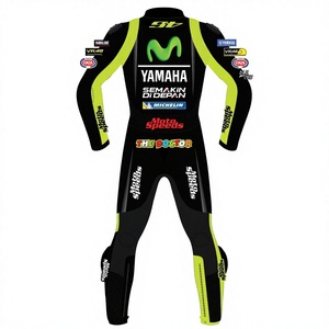 ชุดหนังสำหรับขี่มอเตอร์ไซค์ Ramaha Racing หนังวัว/หนังจิงโจ้ 1 ชิ้น สำหรับขี่มอเตอร์ไซค์/จักรยานยนต์  พร้อมเกราะป้องกันระดับ 2 สำหรับนักขี่ - Product Image 2