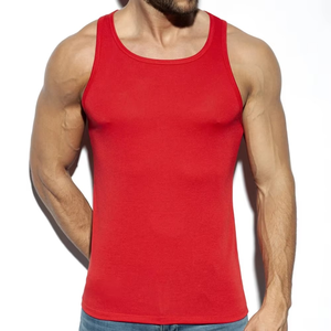 Camiseta sin mangas de verano para hombre, cuello redondo, tejido de punto, 100% algodón, transpirable, de secado rápido, personalizada, para gimnasio, camiseta interior muscular. - Product Image 1