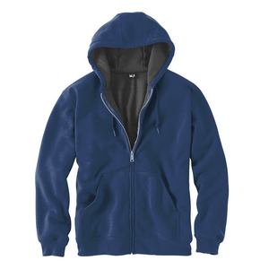 High Quality Autumn/Winter <b>Men's</b> <b>Sherpa</b> Fleece Zipper-Up Solid Plain Dyed <b>Hoodie</b> Blank Loose Fit <b>Hoodie</b> - Product Image 3