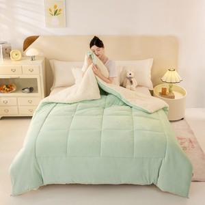 Couette matelassée réversible, hiver automne, garnissage polyester doux, hypoallergénique, taille Queen, lavable en machine, ensemble de literie - Product Image 3