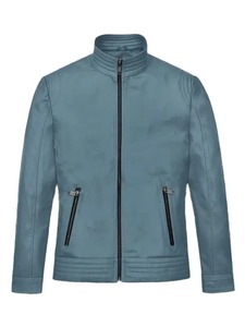 เสื้อแจ็คเก็ตหนังสีฟ้าอ่อนสำหรับผู้ชาย รุ่น Davin - Product Image 1