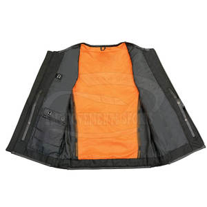 Léger grande taille hommes en cuir moto gilet respirant vêtements d'hiver hommes en cuir moto gilet - Product Image 4