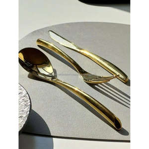 Juego de Cubiertos de Oro, Cuchara, Tenedor y Cuchillo, Decoración de Mesa para Bodas, Juego de Cubiertos de Lujo, Precio de Venta - Product Image 6