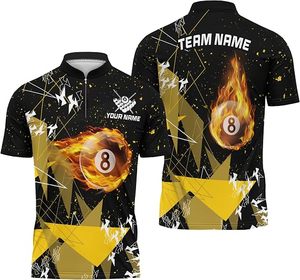 Maillot de billard personnalisé à demi-zip pour équipe – 8 Ball Snooker Pool - Product Image 2