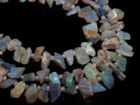 Opale australienne naturelle polie, tranche brute multi-feu, pour la création de bijoux, 10 pouces, 5-10 mm de long environ, noir troisième.