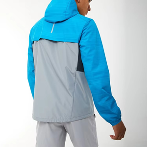 Nouvel ensemble coupe-vent à capuche et short pour homme, 100 % polyester, écologique, léger, respirant, coupe-vent, hiver - Product Image 5
