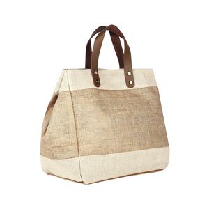 Sac fourre-tout à bandoulière en toile à fermeture éclair écologique pour dames fantaisie avec poignées en cuir sac de plage portable de grande capacité - Product Image 1