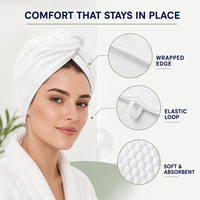 Bonnet de séchage capillaire jetable en gros, super absorbant, en fibre de coton végétal, portable, pour voyage, spa, hôtel