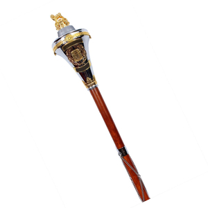 Masse de tambour-major artisanale en acier inoxydable, tête en forme de lion, couronne de lion, instrument de fanfare, marque personnalisée, emballage sur mesure - Product Image 1