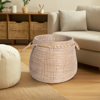 Panier de rangement en rotin PE et jonc de mer fait main de qualité supérieure, écologique, pliable, tailles personnalisées, pour chaussures, sacs, vêtements, cuisine, salle de bain